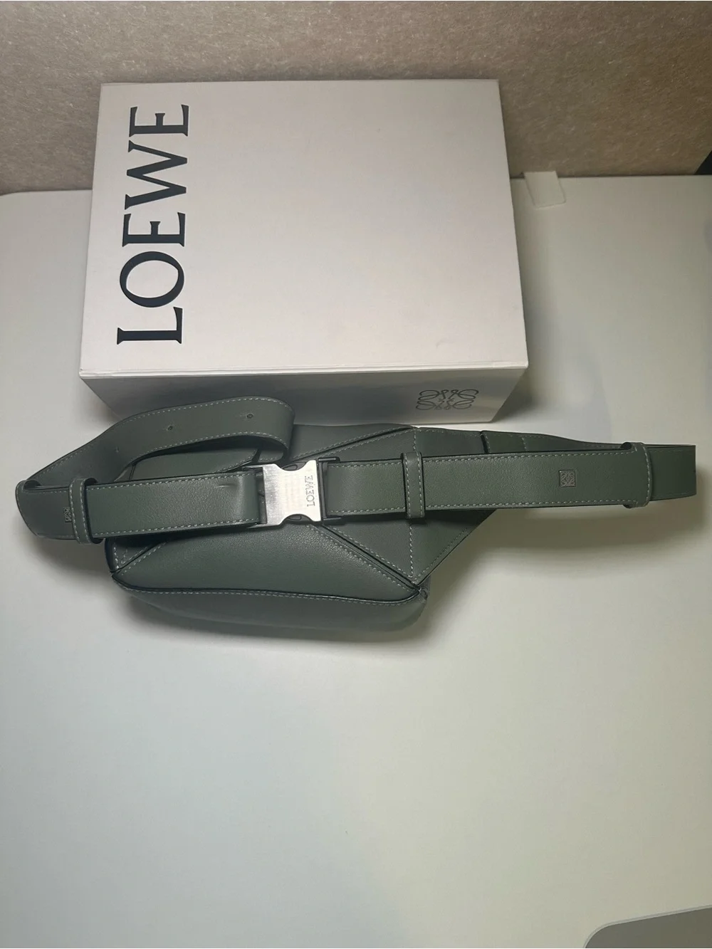 Loewe Sage Green Puzzle Messenger Bag